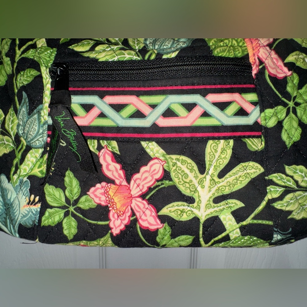 Vera Bradley New Hobo Shoulder Bag Floral Black Botanica Retired Spring 2007 - Picture 2 of 6